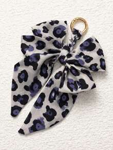 New Leopard Print Silk Scarf Bow Keychain Pendant Charm Accessory, Exquisite Bag Pendant Small Ornament For Women, Handbag/Crossbody Bag Accessory, Outdoor/Office/DIY Gift - Multicolor - View 8