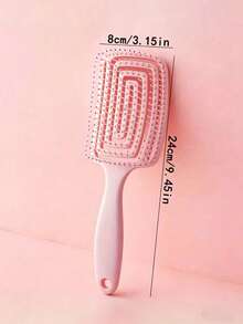 1pc Macaron Color Hollow Comb, Soft Round Head Nylon Bristles, Anti-Static Scalp Massage Comb With Hanging Hole, For Women Daily Travel Use - Multicolor - View 6