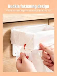 1pc Kitchen Cabinet Door Hanging Trash Bag Holder, Foldable Garbage Bag Rack, Suitable For Dorm Bathroom, Used For Kitchen Waste Disposal And Space-Saving Cleaning - Multicolor - View 7