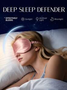 1pc Super Soft Faux Silk Eye Mask, Black Light-Blocking Sleep Mask, Suitable For Relieving Insomnia Symptoms, Suitable For Men And Women For Napping And Sleeping, Suitable For Long-Distance Flights And Deep Sleep During Travel, Suitable For Business Travel, Yacht Travel And Back To School Essentials, Rest Essentials And Accessories - A - View 3
