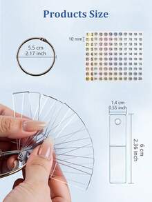 50/100/150pcs Transparent Rectangular & Fan-Shaped Nail Polish Color Display Cards With Metal Rings, Acrylic Nail Polish Color Sticks, Suitable For Nail Salons And DIY Home Practice - Multicolor - View 3