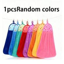 10/8/5/3/1pcsCoral Fleece Dish Towel Set, With Hanging Loop, Suitable For Drying Hands, Washing Dishes, Bathroom Cleaning, Tea Towel, Soft Hand Towel, Absorbent Cleaning Cloth, Hanging Cloth, Kitchen Accessories Random Colors - Multicolor - View 13