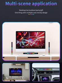 EIGIIS RGB Voice Activated Sound Reactive Light 32 LED Light Strip Sound Control Ambient Light Volume Indicator Music Spectrum Display Audio Visualizer - View 6