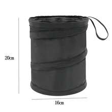 Foldable Hanging Multi-Function Car Storage Bucket, Outdoor Camping Chair Back Hanging Trash Can, Car Trash Can, Car Accessories, Mini Trash Can, Travel Cleaning, Picnic, Party Trash Can - Black - View 7
