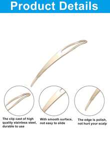 4pcs Dreadlock Intertwining Tools, Gold & Silver Hair Crochet Hooks, Dreadlock Care Set With Tightening Tools, Solid Color Stainless Steel Dreadlock Crochet Hooks, All Hair Extension Tools - Rusty Rose - View 3