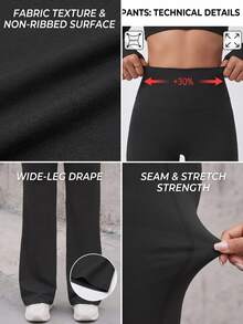 Women's High Waist Flared Leggings With Bodycon Fit, Perfect For Casual And Active Wear - Black - View 7