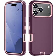 Military-Grade Shockproof Heavy-Duty Full-Body Protective Phone Case, Anti-Scratch Durable 3-In-1 Protective Cover For IPhone, Galaxy, HONOR And Other Smartphones Birthday Gift - Wine Red Powder - View 87