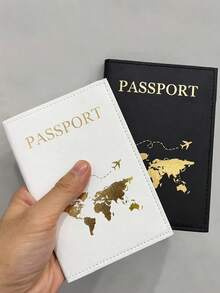 1 件创意护照夹，带机票夹，时尚护照钱包，适合假日旅行护照保护，用于旅行储物袋、化妆包、化妆包、度假收纳袋、大容量化妆品收纳盒化妆盒，适用于口红、刷子、护肤品、手机、硬币、小物品，适用于家庭、礼物、度假和节日万圣节圣诞节多功能用途，波西米亚风 - 黑色 - 查看 10