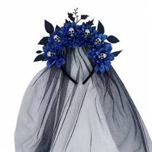 Halloween Party Costume Witch Mesh Headband Skull Buckle European American Ghost Festival Artificial Flower Headpiece - Multicolor - View 14