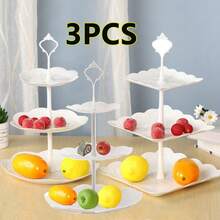 3 X 3 Layer Dessert Cake Stand Plate Afternoon Tea Party Wedding Tableware Plate - View 1