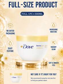 Dove Nourishing Brightening Body Lotion, 300ml Full Size/50ml Sample, Deeply Moisturizing, Radiating Skin Glow, Super Hydrating, Long-Lasting Fragrance, Suitable For Normal Skin - Dove Nourishing & Brightening Body Lotion - View 5