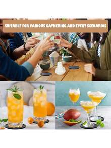 6/12 Pcs Coasters With Holder For Beer, Coffee, Silicone Coaster Set For Table Decor For Kitchen, Bar, Dining Room, Living Room, Housewarming Gifts - Multicolor - View 4