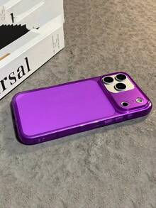 1件裝糖果色透明清澈軟手機殼，適用於 iPhone 17 Pro Max 16 15 14 13 12 Pro Max 14 15 16 Plus 11，簡約螢光綠鏡頭保護殼 - 紫色 - 查看 2
