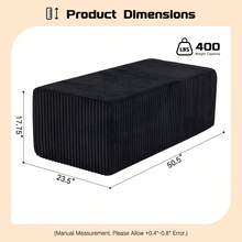 Only Ottoman! Ottoman For Sectional Sofa Couch, Oversized Mid Century Modern Boneless Bench  Modular Sectional Sofa Foot Stools For Living Room Furniture End Of Bed Benches For Bedroom Entryway, Coffee Table Decor No Assembly Rectangular Pouf Ottoman - Ottoman Black - View 6