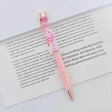 Bolígrafo flotante de flores secas personalizado, grabado personalizable, regalo de invitación para damas de honor, recuerdo de boda, regalo del Día del Maestro - Redondo - Ver 13