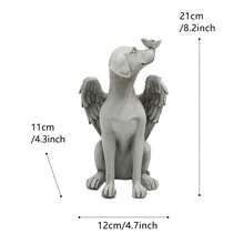 1pc/3pcs Garden Resin Statue Set, Angel Wing Dog, Fishing Gnome, Parent-Child Owl Sculptures, Waterproof Outdoor Decor, Suitable For Yard, Patio, Tree Trunk, Bonsai And Lawn Micro Landscape Decoration - Fun Ornament - View 11