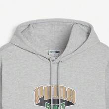 PUMA 大字母印花運動跑步訓練健身休閒連帽學院風 衛衣 男款 灰色 - 灰色 - 查看 5