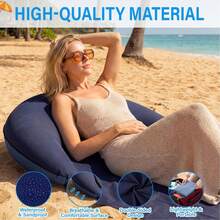 Foldable Inflatable Beach Mat, Lightweight And Portable, Waterproof Picnic Camping Gear, Suitable For Outdoor Camping, Beach Party, Bathroom, Swimming Pool, Beach Camping Essentials, Friends Gathering, Outdoor Cooking, Summer Pool Accessories - Multiple Styles - View 10