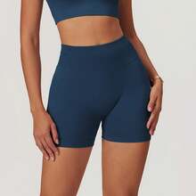 Women's Knitted High Elasticity Sports Shorts, Butt-Lifting Design, Perfect For Sports And Exercise - Navy - View 3
