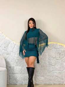 Women Two-Piece Outfits - Azul petróleo - Ver 1