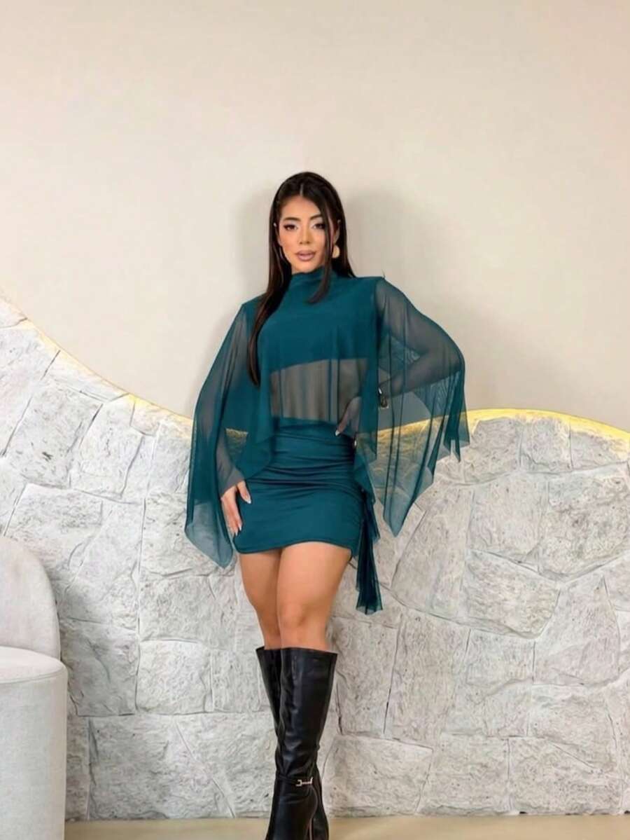 Women Two-Piece Outfits - Azul petróleo - Ver 1
