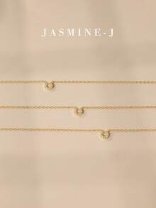 1pc S925 Sterling Silver Mini Hollow Round Pendant Necklace, 14K Gold Plated Hypoallergenic, Minimalist Elegant, Delicate And Exquisite, Women's Gold Necklace, Suitable For Daily Wear, Perfect As A Gift - Multicolor - View 7