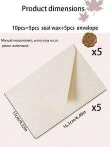 10/20pcs Minimalist Cashmere White Envelope Set, Includes Envelopes And Wax Seal Stamp Set, Minimalist Art Paper Invitation Cards, Postcard Envelopes, Suitable For Business Mailing Envelopes, Handwritten Greeting Envelopes - Milky White - View 11