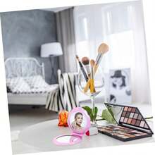 Glitter Shell Makeup Mirror, Double-Sided Magnifying Makeup Mirror, Portable Mini Folding Handheld Small Mirror, Travel Makeup Mirror, Exquisite Small Gift, Suitable For Party, Mirror, School, Cosmetics, Pearl, Distribution, School, Small Mirror - Multicolor - View 6