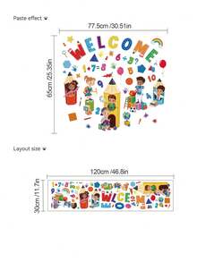 1pc Multi-Size Creative Letter PVC Self-Adhesive Removable Wall Sticker, Letter Train, Big Tree Puzzle Letter Decoration Self-Adhesive Wall Sticker Suitable For Bedroom, Living Room, Study, Dining Room, Classroom Background Wall - Multiple Styles - View 7