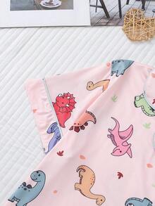 2pcs/Set Plus Size Women's Pajama Set, Cute Dinosaur Family Print, Women's Loungewear, Spring/Summer Holiday Outfit, Short Sleeve Lapel Top And Shorts, Can Be Worn As Casual Wear - Multicolor - View 8