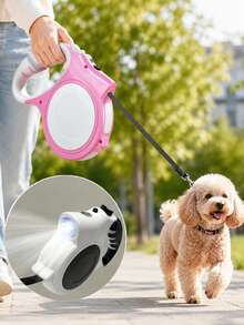 1pc LED Light Outdoor Retractable Dog Leash, Suitable For Dogs Up To 35KG - Multicolor - View 1