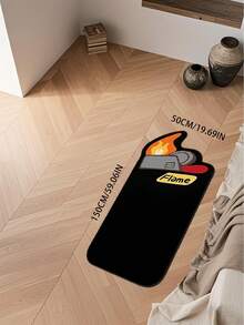 1pc Black Flame Design Doormat, Living Room Decor, Bedroom Decor, Home Casual Carpet, Decorative Rug, Small Rug, Carpet, Home Decor, Living Room Carpet, Living Room Small Rug, Bedroom Carpet, Living Room Home Decor, Outdoor Rug, Washable Carpet - Multicolor - View 14