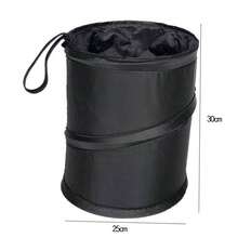 Foldable Hanging Multi-Function Car Storage Bucket, Outdoor Camping Chair Back Hanging Trash Can, Car Trash Can, Car Accessories, Mini Trash Can, Travel Cleaning, Picnic, Party Trash Can - Black - View 8
