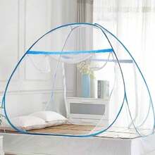 1件免安裝蒙古 yurt 風格鋼絲蚊帳，1秒快速搭建，360°全方位防護，可折疊大空間夏季帳篷蚊帳，加強網布，臥室床品家居時尚裝飾 - 均碼 - 查看 6