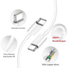 Adaptor Dinding Pengisian Cepat PD 20W Steker EU + Kabel Pengisian Cepat Transfer Data Efisiensi Tinggi 3,3 kaki/100 cm Kompatibel dengan Apple Phone 17 Pro Max/17 Pro/17/Air/16/15/ S26/S25/S24/S23/S22/S21/S20 Ultra Plus/ Series - Steker Tipe C UE (220-240V) - View 6