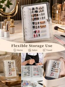 Premium 6-Page Foldable Thick Transparent Nail Polish Display Book, Heavy-Duty Press-On Nails Storage Book For Salons, Sophisticated Nail Art Style Collection Book For Collectors, Nail Art Storage & Display, Nail Supplies, Nail Organzier - Multicolor - View 6