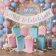 10/20/40 Pcs,Pastel Glitter Drip Popcorn Boxes,Pink & Blue Sparkle Dripping Design Paper Snack Containers,Disposable Party Favor Treat Paper Boxes For Gender Reveal,BabyShower, Bridal Shower Party Supplies - View 7