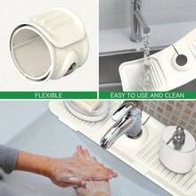 1pc Multi-Size Soft Silicone Faucet Drip Tray, Anti-Splash Anti-Slip Easy To Clean, Minimalist Practical Style, White Gray Green Black Multi-Color Options, Long Strip With Hole, Kitchen Sink Soap Storage Drip Mat, Suitable For Kitchen Sink Bathroom Sink Bar Counter - A - View 8