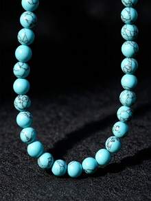 1 buah Kalung Manik Mutiara Putih untuk Pria, Cocok untuk Pemakaian Sehari-hari - Pirus - View 15