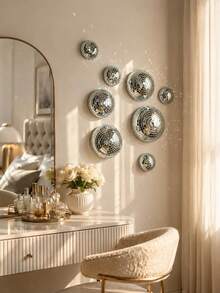 1/3/8pcs Disco Ball Wall Decor Hanging Ornament, With Adhesive Backing, Home Interior Decoration, Create Reflective Atmosphere - Multicolor - View 3