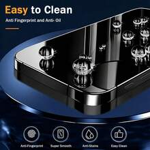 Yezodawee 3pcs 360° 4-Way Privacy Tempered Glass Screen Protector, Full Coverage Privacy Film, Compatible With Phone 18 Pro Max 17/16/15/14/13/12/11 Series, Anti-Fingerprint Anti-Shatter Screen Protector - Black C - View 2