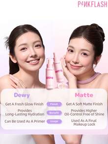 PINKFLASH 80ml Long-Lasting Dewy Makeup Setting Spray, Suitable For Dry Skin, Moisturizing Natural Finish, Lightweight Mist, No Sticky Residue, 16-Hour Makeup Wear - Dewy - View 10