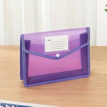 Expandable Plastic File Folder With Snap-Closure Transparent Envelope Pocket, No Dividers, Large Capacity, Multi-Color Options, Suitable For A4/Letter - Multiple Styles - View 9
