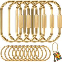 1/2/3/4/6pcs Brass Key Rings Bulk Pack, Gold Carabiner With Safety Screw Lock, Key Ring Carabiner Clip, Bag Charm Clip, For Wallet Accessories, DIY Handmade Small Carabiner - View 8