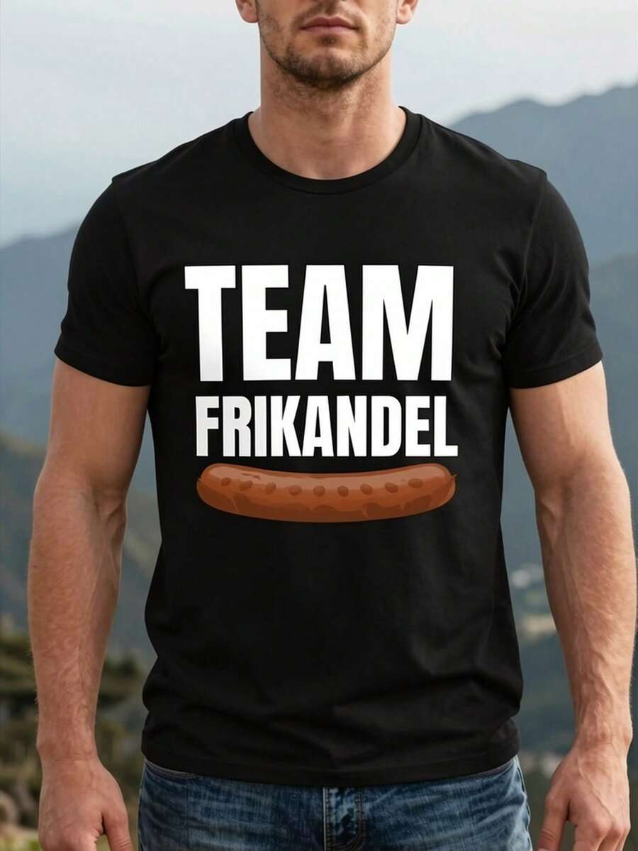 Men's Short Sleeve Summer T-Shirt Frikandel Team - 黑色 - 查看 1