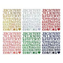 1件 1英吋手寫字母貼紙,金銀亮片粗體字母與數字貼紙,防水DIY手工貼紙,適用於禮物包裝與賀卡製作,亮面裝飾標籤配件 - 彩色 - 查看 4