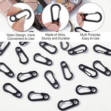 20PCS Heavy-Duty Spring Hooks - Safety Lock Keychain With Loop For Camping, Keys, Tools, Outdoor Gear - Durable Construction - Fits Backpacks, Belts, Camping Accessories, Compact Design, Sturdy Build, Tool Clip, Detector - Black - View 3