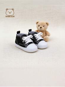 Spring Summer Autumn Infant Pre-Walker Shoes, Breathable Infant Pre-Walker Shoes 0-1.5 Years Old, Classic Versatile - Black - View 2