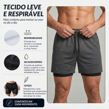 2-In-1 Double Sports Dry Fit Shorts With Pocket Gym Shorts Sports Shorts - Dark Grey - View 5