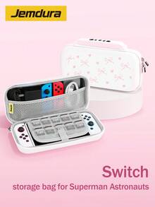 適用於 Switch 遊戲主機配件，蝴蝶結與標語圖案，相容於 Switch NS/Switch OLED/Switch 2025 保護殼、收納袋，送給 Switch 玩家的最佳禮物，情人節告白/春季浪漫禮物 - 彩色 - 查看 8